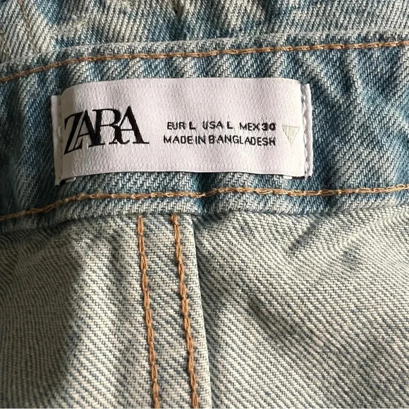 ZARA Womens Denim Cropped Top Size L Coastal Wear Beach Summer casual - Picture 10 of 11